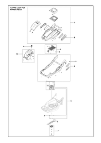 Power Head Diagram and Parts List for LC34-P4A  Husqvarna Lawn Mower