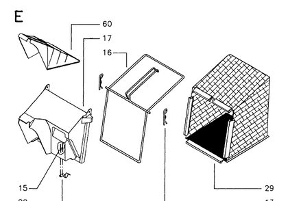 Bagger 4 Diagram and Parts List for 46 ROYAL Husqvarna Lawn Mower