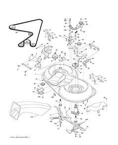 Mower Deck / Cutting Deck Diagram and Parts List for CTH150 (96061018102)(2007-09) Husqvarna Lawn Tractor