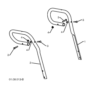 Handle Diagram and Parts List for 1830SB 2010-08 Husqvarna Snow Blower