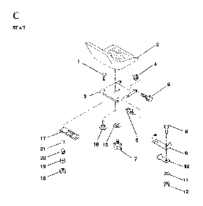 Seat Diagram and Parts List for LTH130 (HE13H36D, 954820001)(1997-03) Husqvarna Lawn Tractor