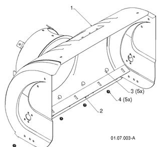 Auger Housing And Impeller 3 Diagram and Parts List for 1830HV (96193007306)(2013-08) Husqvarna Snow Blower