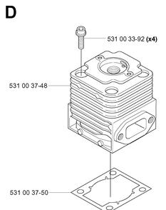 Cylinder 2 Diagram and Parts List for 165BT 20053300001-Current Husqvarna Leaf Blower / Vacuum