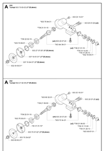 Bevel Gear Diagram and Parts List for 232L 20060100001-20070100000 Husqvarna Edger