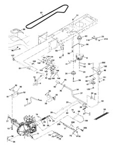 Drive Diagram and Parts List for YTH1848XP (954567260-E)(2002-02) Husqvarna Lawn Tractor