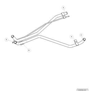 Coolant Pipes And Hoses Diagram and Parts List for HUV4421DXP 2006-11 Husqvarna Lawn Tractor