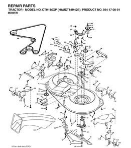 Mower Deck / Cutting Deck Diagram and Parts List for CTH180XP (HAUCT18H42B)(2004-01) Husqvarna Lawn Tractor