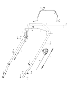 Handle And Controls Diagram and Parts List for W21SBKC 2007-03 Husqvarna Lawn Mower