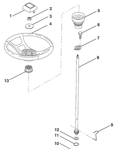 Steering Wheel Diagram and Parts List for LR120 (HU1236C)(954000582)(1993-01) Husqvarna Lawn Mower