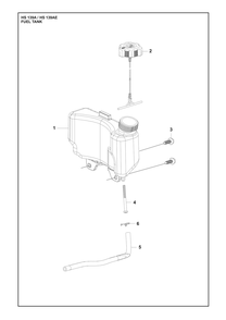Fuel Tank Diagram and Parts List for HS139A531450601 HS 139AE 531450801, 531450802 Husqvarna Engine