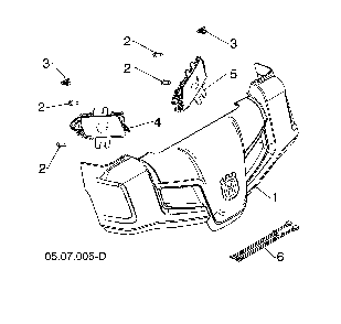 Console cover Diagram and Parts List for 96193009604  Husqvarna Snow Blower