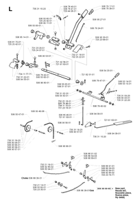 Controls Diagram and Parts List for PF21 2002-05 Husqvarna Lawn Tractor
