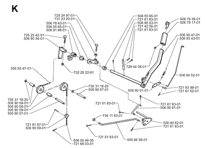 Controls 2 Diagram and Parts List for R850 1997-03 Husqvarna Lawn Tractor