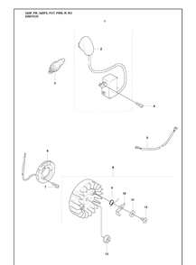 Ignition Diagram and Parts List for 345FR 2008-05 Husqvarna Brush Cutter