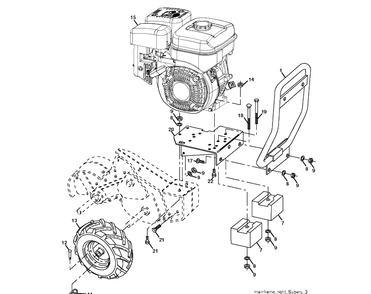 Part Location Diagram of 532432105 Husqvarna Base Engine