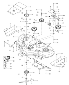 Part Location Diagram of 576380201 Husqvarna DECK W/SAFETY DECALS