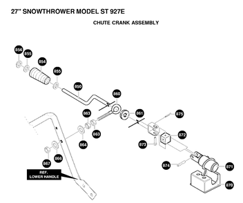 Control Panel And Discharge Chute Diagram and Parts List for ST927E 1997-01 Husqvarna Snow Blower