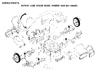 Product Complete Diagram and Parts List for 560H (954140055E)(1999-12) Husqvarna Lawn Mower