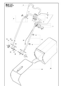Handle Diagram and Parts List for LC247I  Husqvarna Lawn Mower
