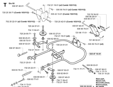 Frame Diagram and Parts List for PR18 (953521901)(2004-01) Husqvarna Lawn Mower