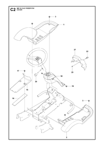 Cover 2 Diagram and Parts List for R16 (965161601)(2007-06) Husqvarna Lawn Tractor