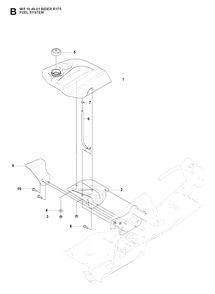 Fuel System Diagram and Parts List for R175 (965104901)(2007-01) Husqvarna Lawn Tractor