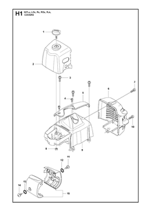 Cover 2 Diagram and Parts List for 327LDX 20120100001-Current Husqvarna Edger