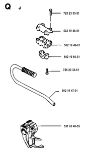 Handle And Controls 2 Diagram and Parts List for 125L 19931400001-20053600000 Husqvarna Edger