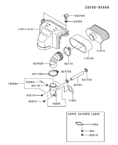 Air Filter And Muffler Diagram and Parts List for FS481V-AS55 2017-09 Husqvarna Engine