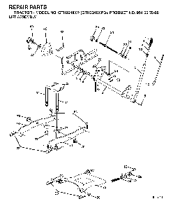 Mower Lift / Deck Lift Diagram and Parts List for GTH2248XP (GTH2248 XPB, 954567888)(2003-05) Husqvarna Lawn Tractor