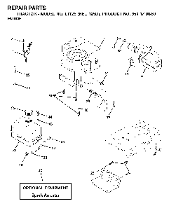 Engine Diagram and Parts List for LT125 (HELT125D, 954170059)(2002-06) Husqvarna Lawn Tractor