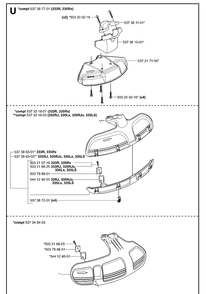 Guards Diagram and Parts List for 335LS 20070100001-Current Husqvarna Edger