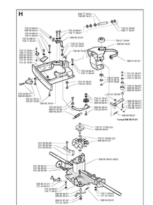 Transmission 2 Diagram and Parts List for RIDER970HST 1998-03 Husqvarna Lawn Mower