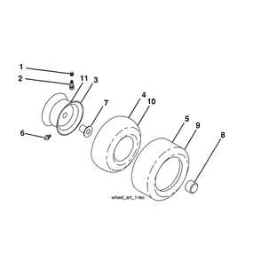 Wheels & Tires Diagram and Parts List for YTH20K46-96043027700  Husqvarna Lawn Tractor