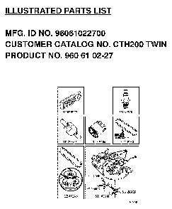 Frequently Used Parts Diagram and Parts List for CTH200TWIN (96061022700)(2008-01) Husqvarna Lawn Tractor