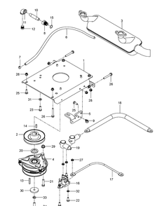 Engine Plate Diagram and Parts List for P-ZT26BF (96661370102)(2012-06) Husqvarna Lawn Mower