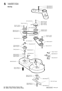 103cm Cutting Deck Diagram and Parts List for PF20 1998-10 Husqvarna Lawn Tractor