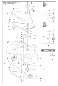 44-Inch/112cm Cutting Deck 2 Diagram and Parts List for R175 (965104901)(2007-01) Husqvarna Lawn Tractor