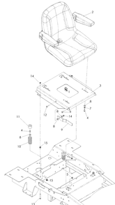 Seat Diagram and Parts List for EZ4624 (968999657)(2008-08) Husqvarna Lawn Mower