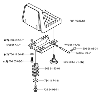 Seat Diagram and Parts List for RIDER155 2006-01 Husqvarna Lawn Tractor