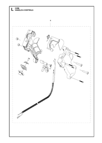 Handle And Controls Diagram and Parts List for 131RB 20181300001 & Above Husqvarna Brush Cutter