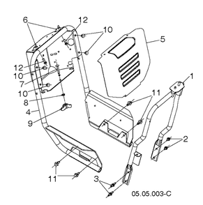 Handle 2 Diagram and Parts List for ST430T  Husqvarna Snow Blower