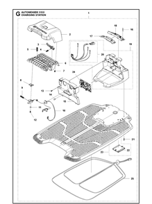 Charging Station Diagram and Parts List for 315X 2020 Husqvarna Lawn Mower