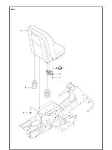 Seat Diagram and Parts List for R418TS AWD Husqvarna Lawn Mower