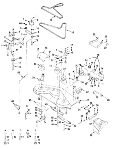 Mower (Part 1) Diagram and Parts List for YT161H (127589)(1990-11) Husqvarna Lawn Tractor