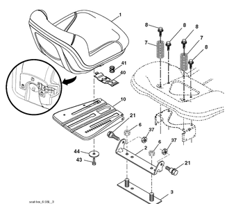 Seat Diagram and Parts List for LGT2654 (96043014800)(2012-10) Husqvarna Lawn Tractor