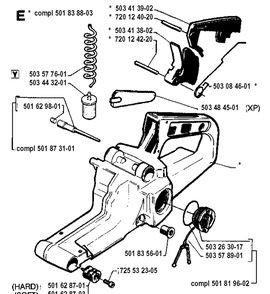 Fuel Tank Diagram and Parts List for 242 19941400001-19981800000 Husqvarna Chainsaw