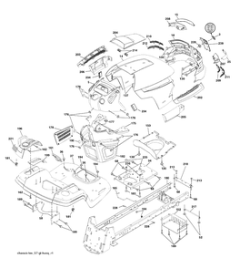 Chassis Diagram and Parts List for 2748GLS (96043005000)(2008-03) Husqvarna Lawn Mower