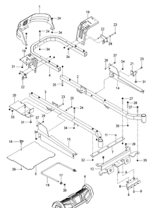 Frame Diagram and Parts List for Z254F (96795400100)(2018-10) Husqvarna Lawn Mower