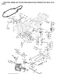 Drive Diagram and Parts List for CTH150 (96061018200)(2007-04) Husqvarna Lawn Tractor